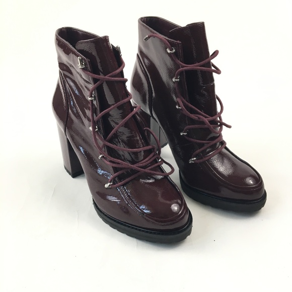 New Gianni Bini Burgundy Patent Leather Boot - Picture 2 of 5